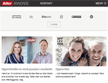 Tablet Screenshot of annonse.dagbladet.no